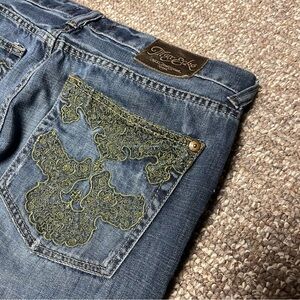 Vintage Marc Ecko Unltd Y2K Crazy Embroidered Standard Cut Denim Jeans - Mens 36